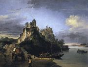 unknow artist A View of the West Side of the Fortress of Chunargarh on the Ganges oil on canvas